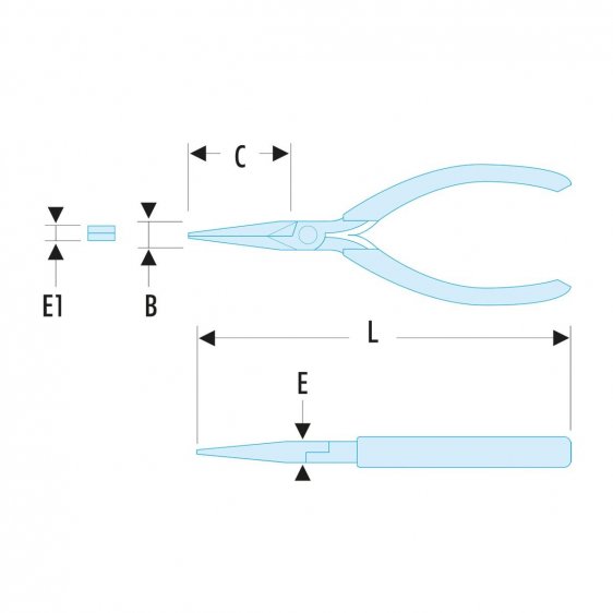 FACOM 431.LE - 135mm Straight Long Smooth Flat Anti-Static Pliers