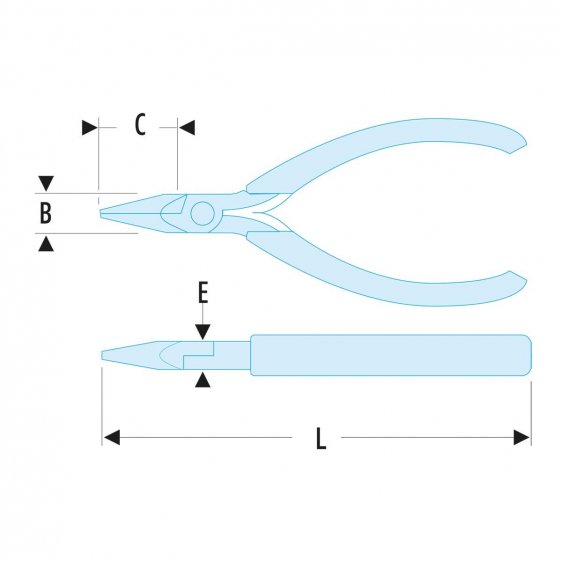 FACOM 432.MT - 120mm Straight Short Smooth Half-Round Micro-Tech Pliers