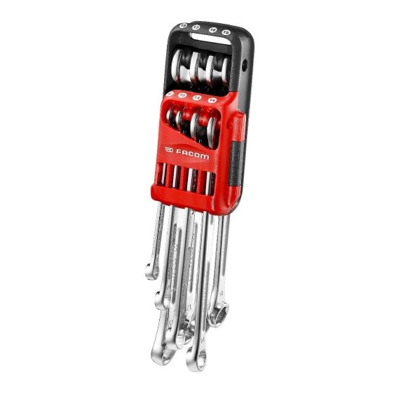 FACOM 441.JP8GRPPB - 8pc Metric 6 Point Mid Long Combination Spanner Set + Clip