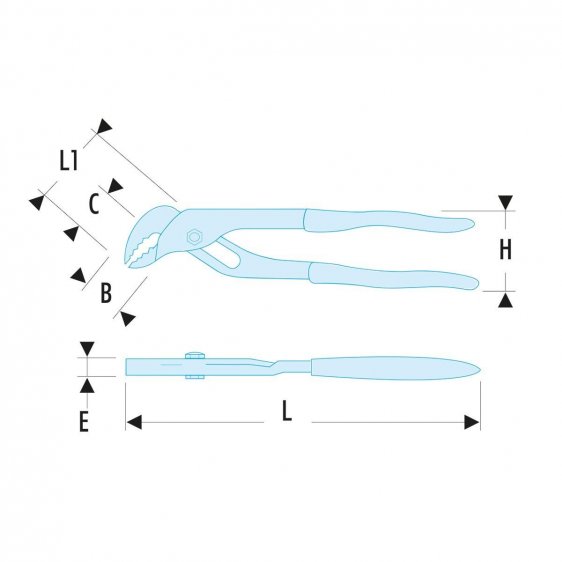 FACOM 481.40 - 412mm Large Capacity Slip-Joint PVC Grip Pliers