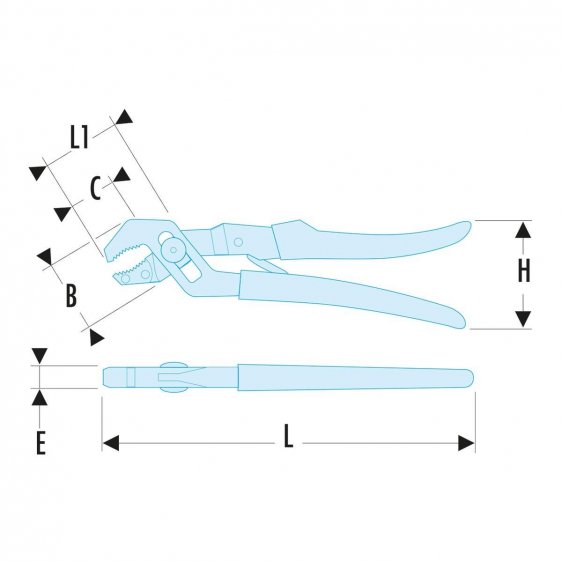 FACOM 485.X - Automatic Slip-Joint PVC Grip Pliers