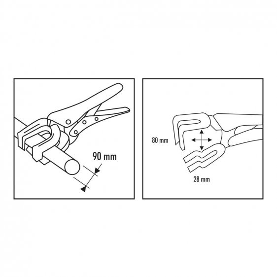 FACOM 503 - 90x280mm Lock-Grip Pliers For Rounds