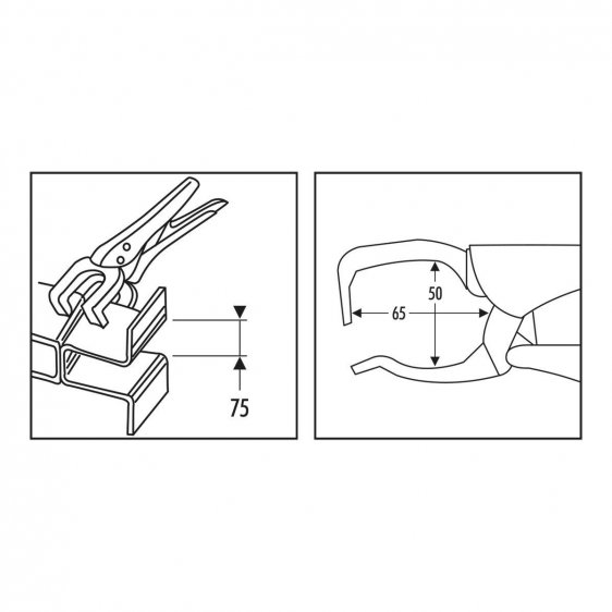 FACOM 512 - 74x280mm Lock-Grip Pliers For Angles + Channels