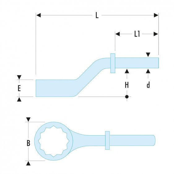 FACOM 54A.XSLSM - SLS Tethered Metric Heavy Duty Ring Spanner