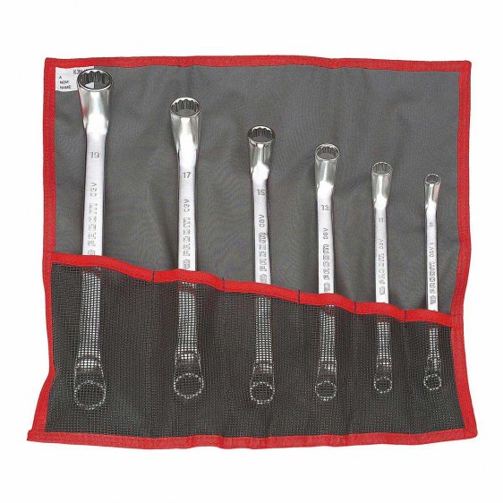 FACOM 55A.JN6T - 6pc Metric Deep Offset Ring Spanner Set + Roll