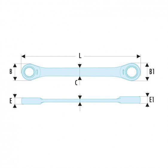 FACOM 64.XU - Inch Ratchet Flat Ring Spanner