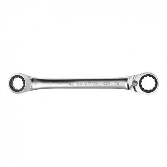 FACOM 65.12X13 - 12x13mm Metric Ratchet Offset Ring Spanner