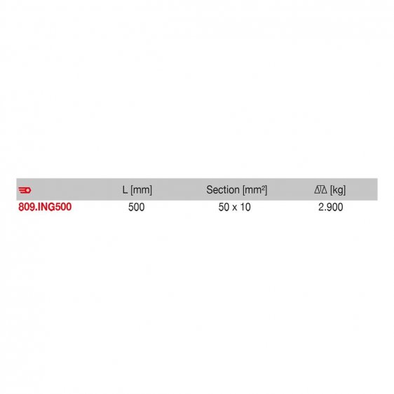 FACOM 809.ING500 - 500mm Class I Metric Stainless Steel Straight Rule