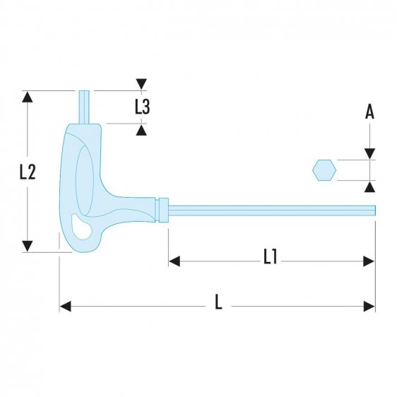 FACOM 84TZ.XSLSU - SLS Tethered Inch Hex Comfort Grip T-Handle Key