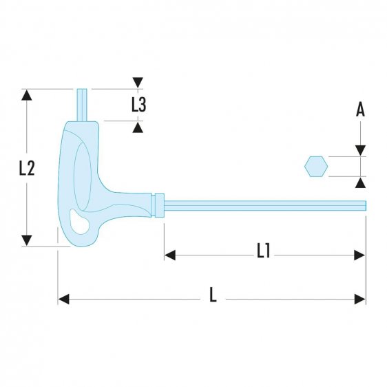 FACOM 84TZA.XM - Metric Hex Comfort Grip T-Handle Key
