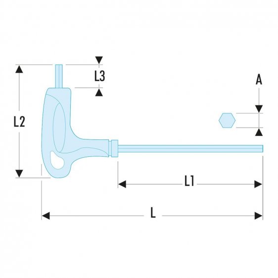 FACOM 84TZA.XU - Inch Hex Comfort Grip T-Handle Key