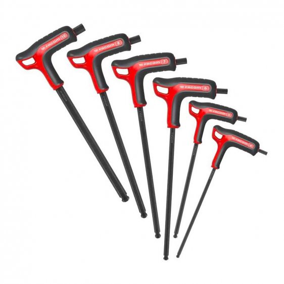 FACOM 84TZSA.HO5 - 6pc Metric Ball Hex Comfort Grip T-Handle Key Set