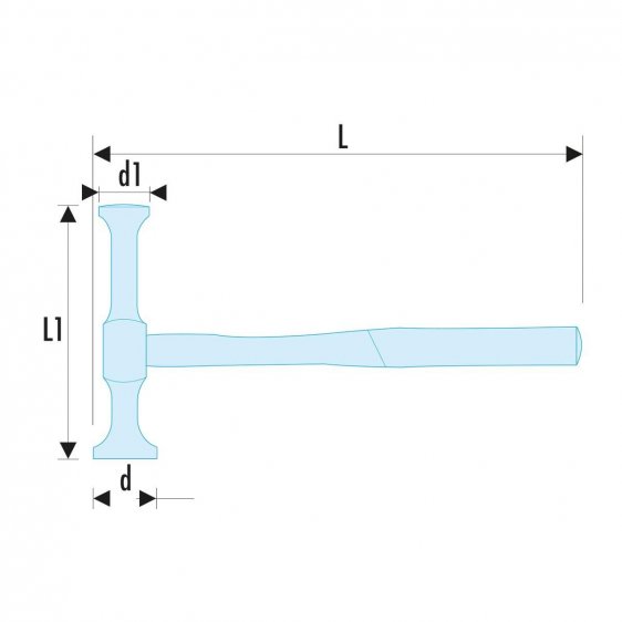 FACOM 861D.RPC - 32x40mm Round Flat + Convex Sheet Metal Hammer