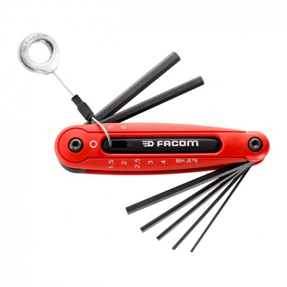 FACOM 86H.JE7XSLS -2.5-10mm SLS Tethered Metric Hex Key Folding Set