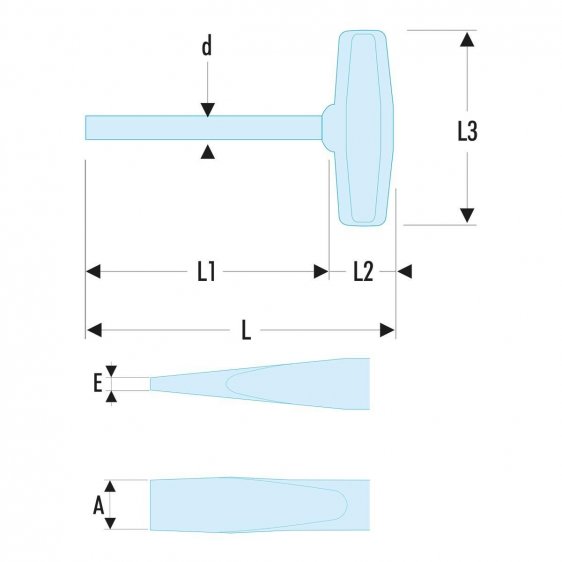 FACOM AGT.X - Flared Sloted Isoryl T-Handle Screwdriver