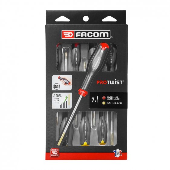 FACOM AT.7PB - 7Pc Slotted Pozidriv Phillips Protwist Screwdriver Set