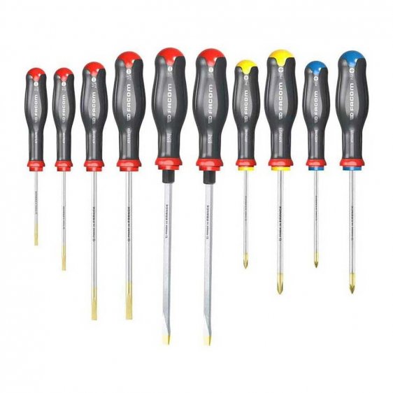 FACOM AT.J10 10Pc Slotted Pozidriv Phillips Protwist Screwdriver Set ETS