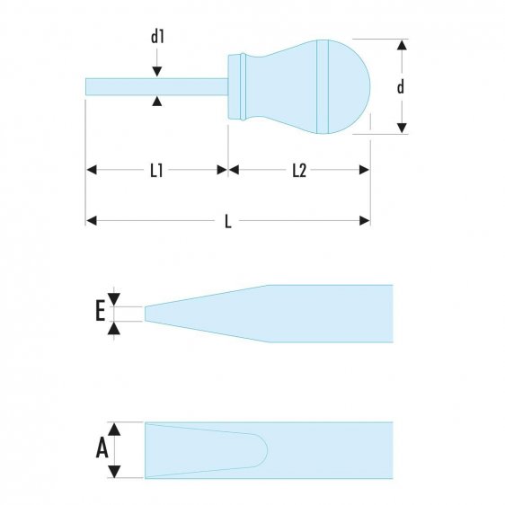 FACOM ATXS - Parallel Slotted Stubby Protwist Screwdriver