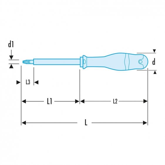 FACOM ATDXTVE - Insulated Pozidriv Protwist Thin Blade Screwdriver