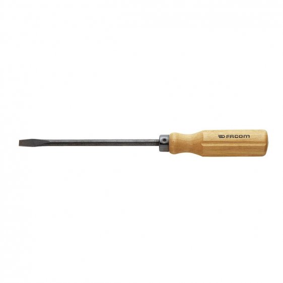 FACOM ATH.10X200 - 10x200mm Slotted Flared Wooden Handle Screwdriver