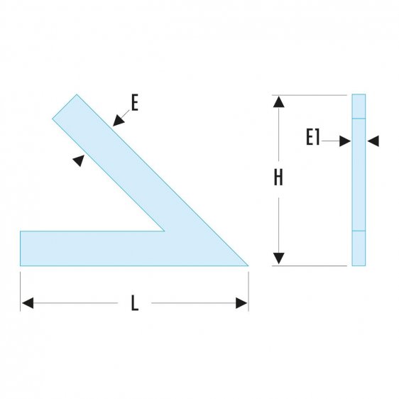 FACOM DELA.1292.00 - 150x150mm Stainless Steel 45' Flange Sqaure