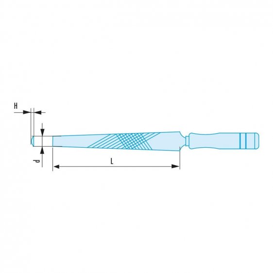 FACOM DRD.MDXSR - Non-Sparking Half Round Second Cut Metal File + Handle