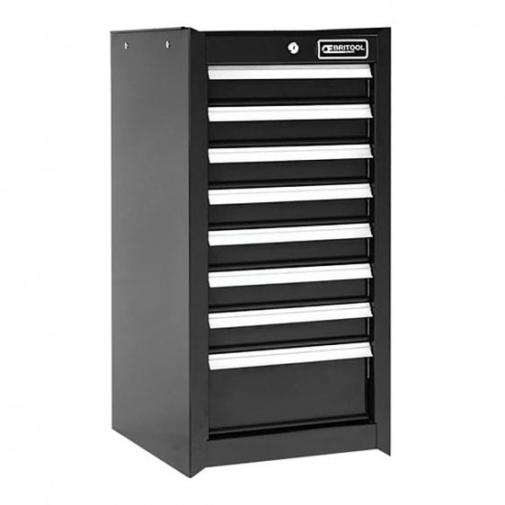 BRITOOL E010249B - Classic 8 Drawer 1 Mod Side Cabinet Black