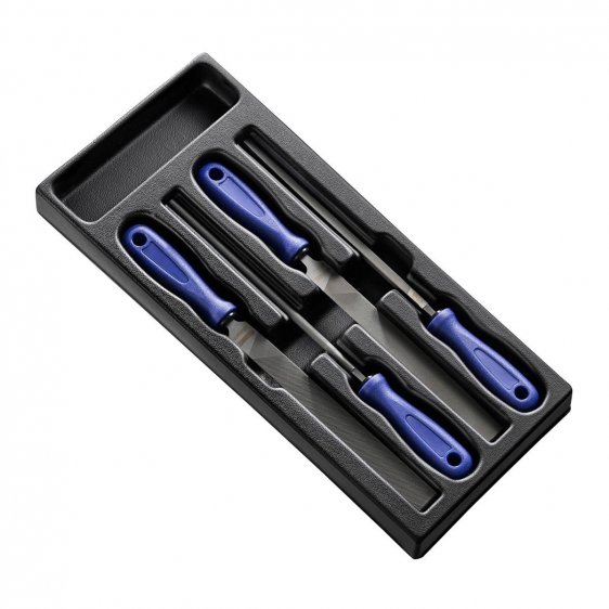 EXPERT by FACOM E020611 - 4pc Rough + Second Cut Metal File Module