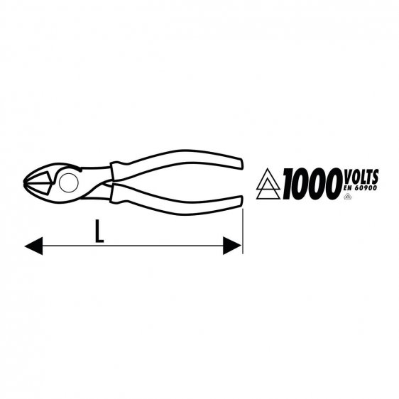 EXPERT by FACOM E192A.XVE - Insulated Diagonal Side Cutter Comfort Grip Pliers