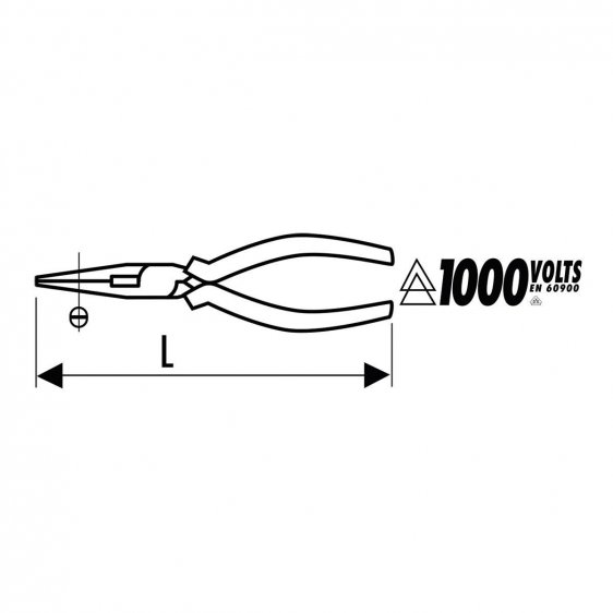 EXPERT by FACOM E185A.XVE - Insulated Straight Half-Round Comfort Grip Pliers