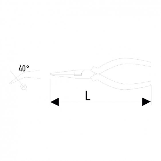 EXPERT by FACOM E195A.X - Angled Long Half-Round Comfort Grip Pliers