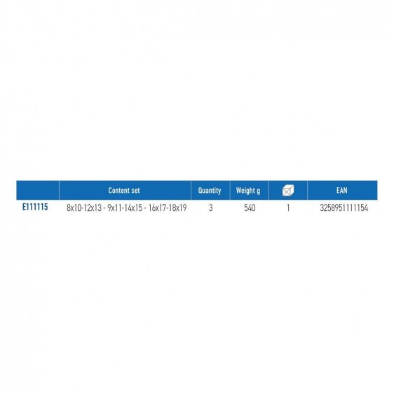 EXPERT by FACOM E111115 - 3pc Metric 4in1 Ratchet Flat Ring Spanner Set