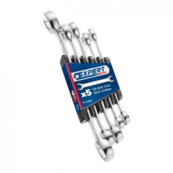 EXPERT by FACOM E112501 - 5pc Metric Offset Flare Nut Spanner Set + Clip
