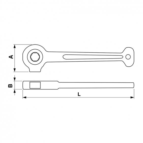 EXPERT by FACOM E114301 - 19mm 19mm Ratchet Ring Scaffold Spanner