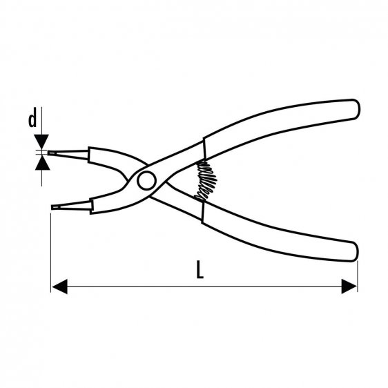 EXPERT by FACOM E179A.X - Straight Nose Inside Circlip Pliers