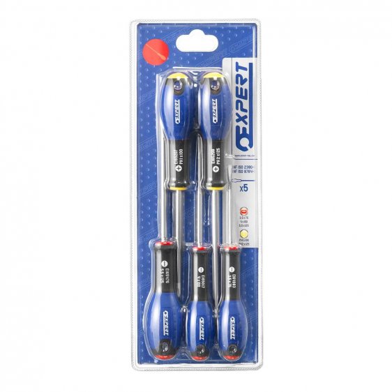 EXPERT by FACOM E160901 - 5pc Slotted Phillips Comfort Grip Screwdriver Set