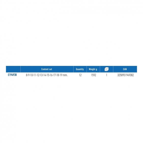 EXPERT by FACOM E194938 - 12pc Metric Ratchet Combination Spanner Module
