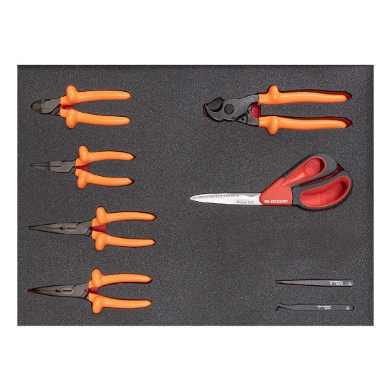 FACOM ETS.CK4 - CUSTOM 70pc Insualted ToolKit + Foaming + Roller Cabinet