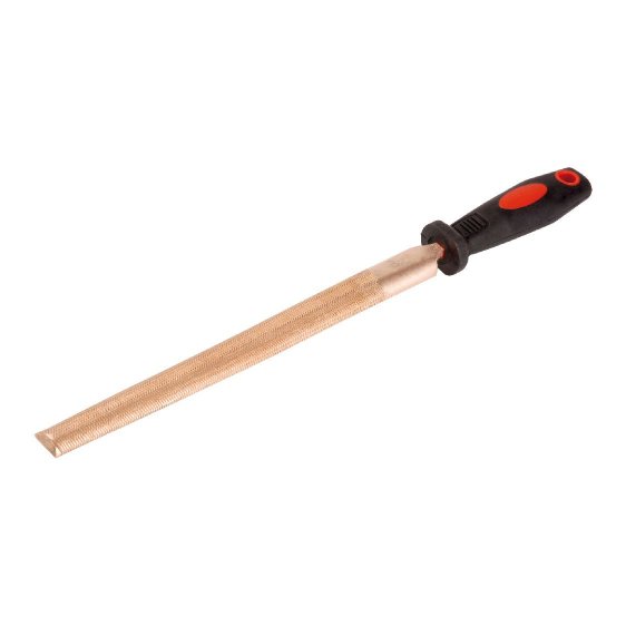 ENDRES 1713260C - 260mm Non-Sparking Half Round Third Cut Metal File + Handle