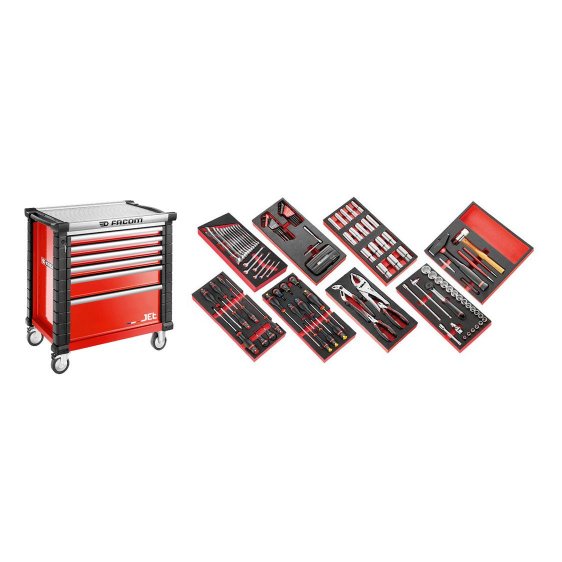 FACOM JET6M4.CMPL - 142pc General ToolKit In Foam Modules + Roller Cabinet