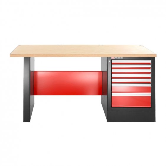 FACOM JLS2-2MW7DH - JETLINE+ High 2m Wooden Work Bench + 7 Drawer 3 Mod Base Unit
