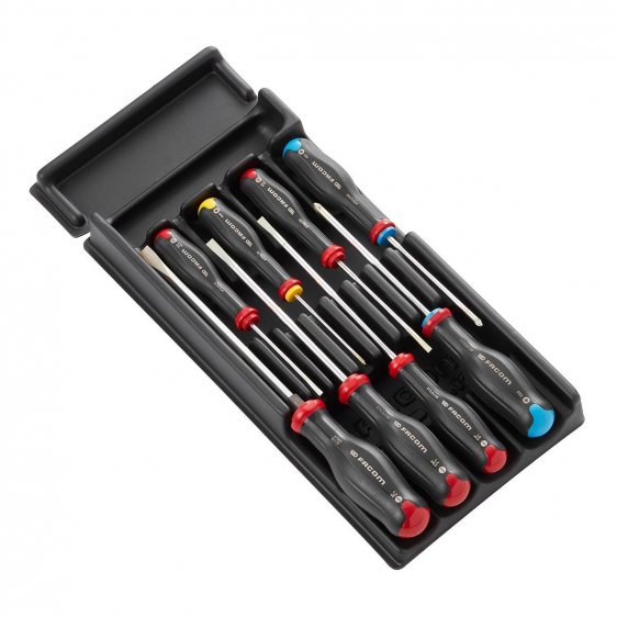 FACOM MOD.AT7 - 8pc Slotted Phillips Pozidriv Protwist Screwdriver Module