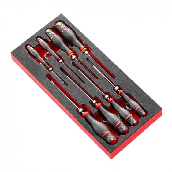 FACOM MODM.AN1SLS - 8pc SLS Tethered Slotted Phillips Protwist Screwdriver Foam Module