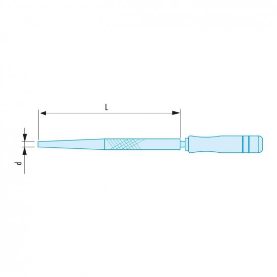 FACOM RD.MDXSR - Non-Sparking Round Second Cut Metal File + Handle