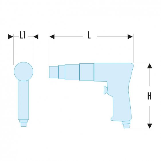 FACOM V.DA100KR - 350w 10mm Angled Chuck Reversible Air Drill