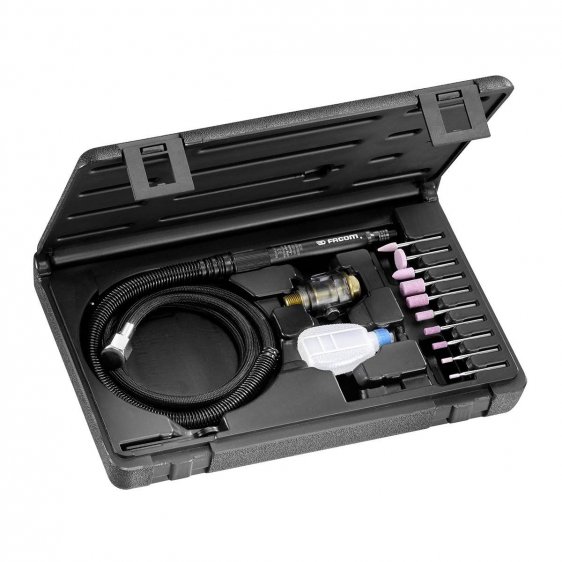 FACOM V.DGP150F - 70000rpm 3mm Pencil Hold Air Straight Grinder + Bits Set + Case
