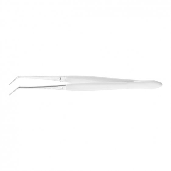 FACOM 152.Y - 150mm Angled Fine Smooth Nose PVC Grip Tweezers