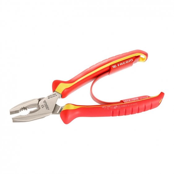 FACOM 187A.18VE - 185mm Insulated Stubby Combination Comfort Grip Pliers