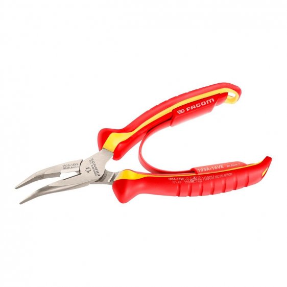 FACOM 195A.16VE - 160mm Insulated Angled Half-Round Combination Comfort Grip Pliers