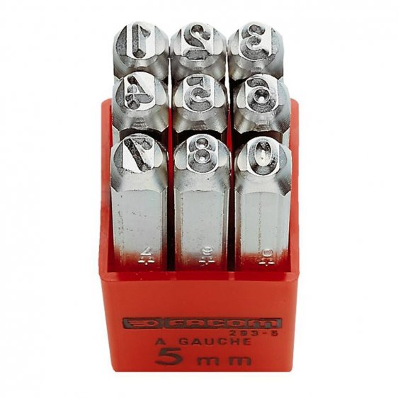 FACOM 293A.3 - 3mm 9pc Numbers Punches Set